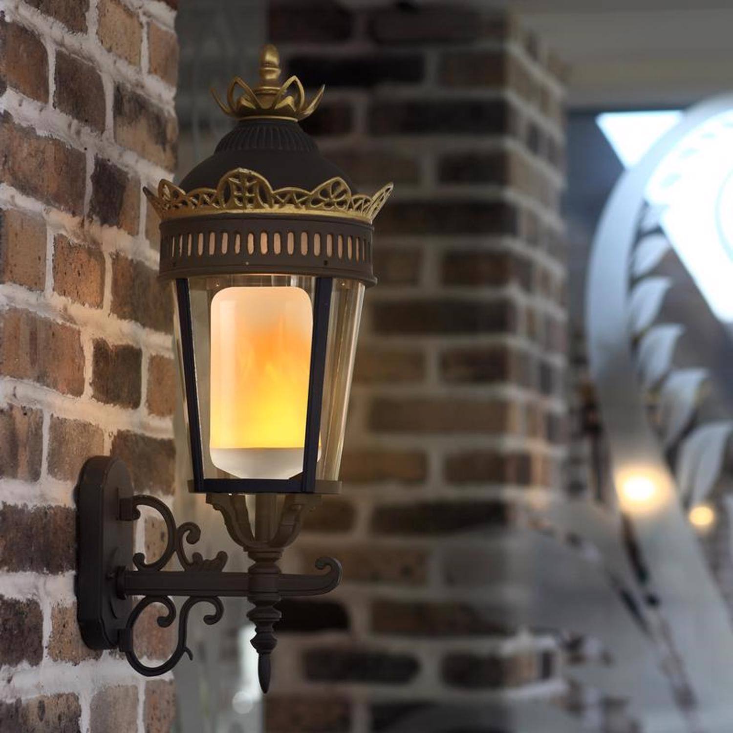 Left. FEIT ELECTRIC - Feit Flame Bulb S6 E26 (Medium) LED Bulb Warm Candle Light 30 Watt Equivalence 1 pk.