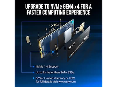 PNY CS2241 M.2 2280 1TB PCI Express 4.0 x4 3D NAND Internal Solid PNY CS2241 M.2 2280 1TB PCI Express 4.0 x4 3D NAND Internal Solid