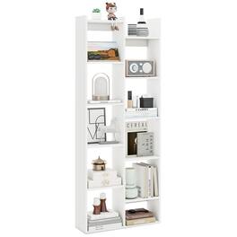 Gymax - 11-Tier Bookcase w/Anti-Tipping Kits Wood Display Shelf Tree-Shaped Bookshelf - White