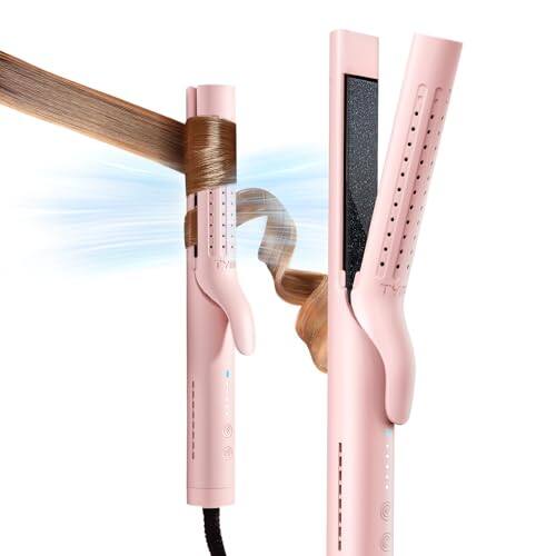 Front. Vulpecula Spade - Airflow Curling Iron for Lasting Curls - Flat Iron Hair Straightener and Curler 2 in 1, Anti-Scald Ionic Curling Wand.