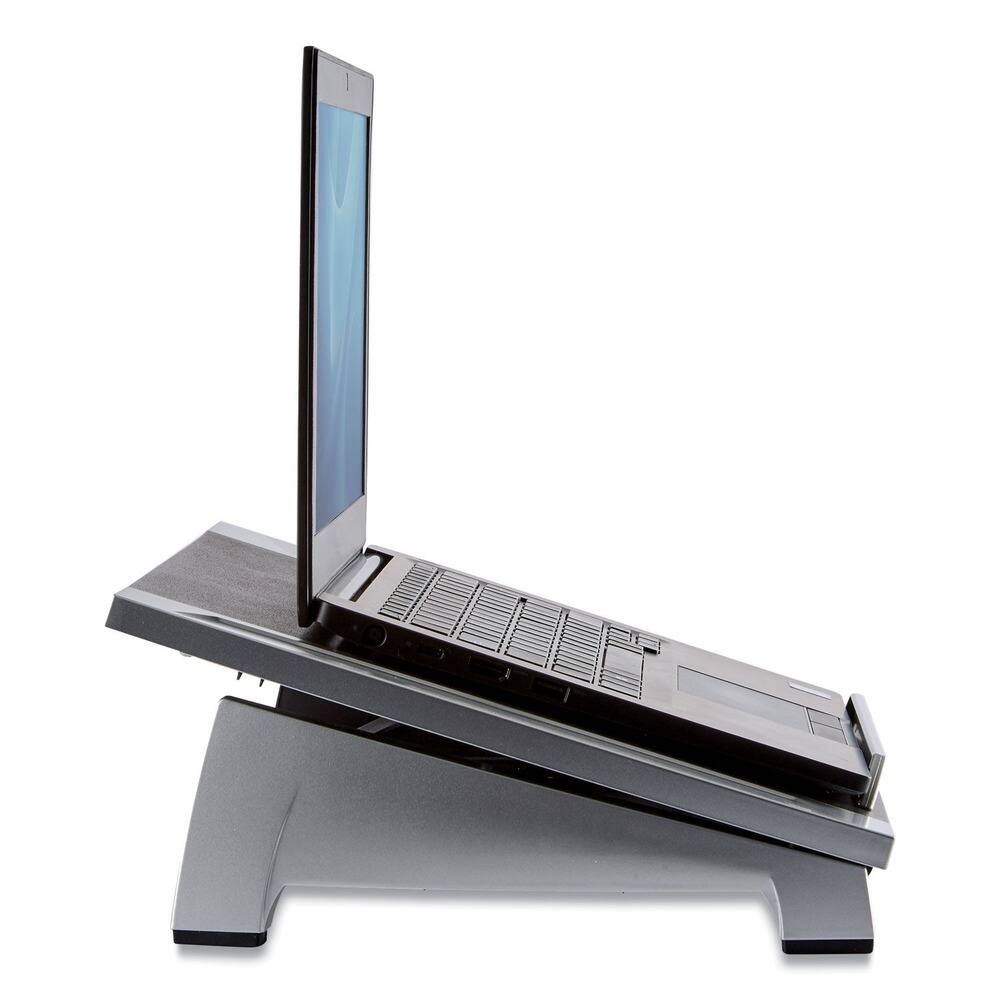 Back. Fellowes - Office Suites 15.13 in. x 11.38 in. x 4.5 in. to 6.5 in. Supports 10 lbs. Laptop Riser - Black/Silver - Black/Silver.