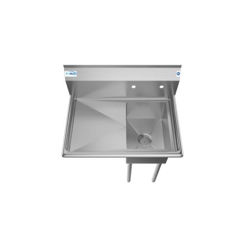 Alt View 2. Koolmore - 31 in. One Compartment Stainless Steel  Sink with Drainboard, Bowl Size 12"x 16"x 10" SA121610-16L3. - Stainless Steel.