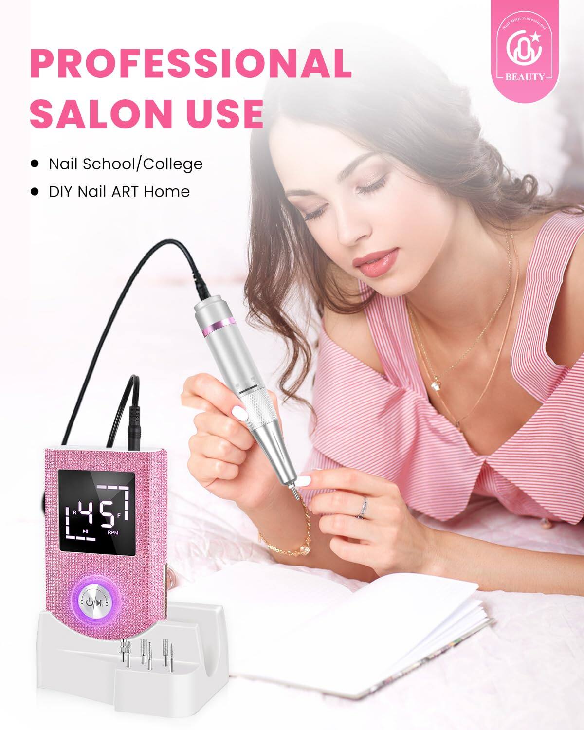 PROFESSIONAL SALON USE  
- Nail School/College  
- DIY Nail ART Home  

RPM: 45.7