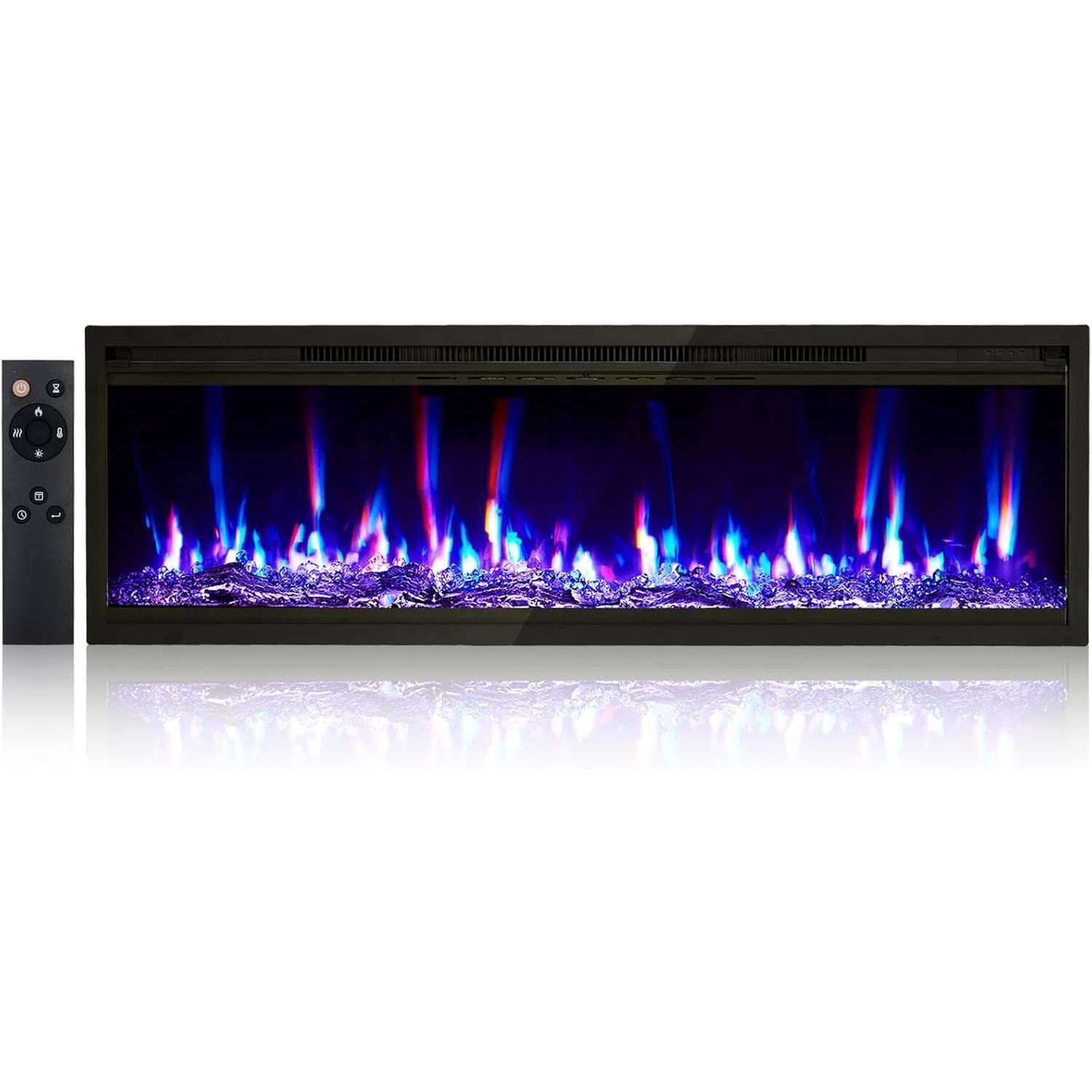 GARVEE - Wall Mounted 40Inch Electric Fireplace with Remote Control for Bedrooms Living Room - Black