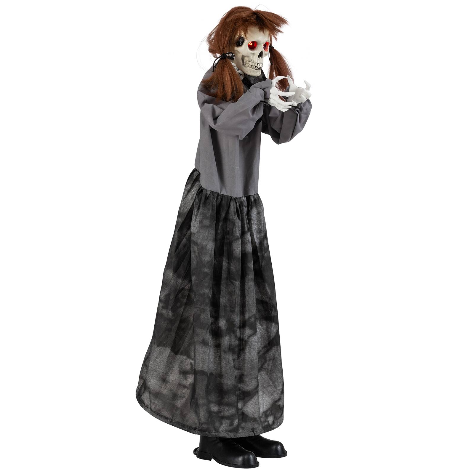 Alt View 9. Costway - Costway Halloween Animatronic Jumpscare Doll with Pop?Up Head, Sound Activated Design - Gray + Brown + White.