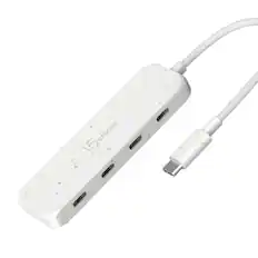 Front. j5create - Eco-Friendly USB-C to 4-Port Type-C Gen 2 Hub - Pure White.