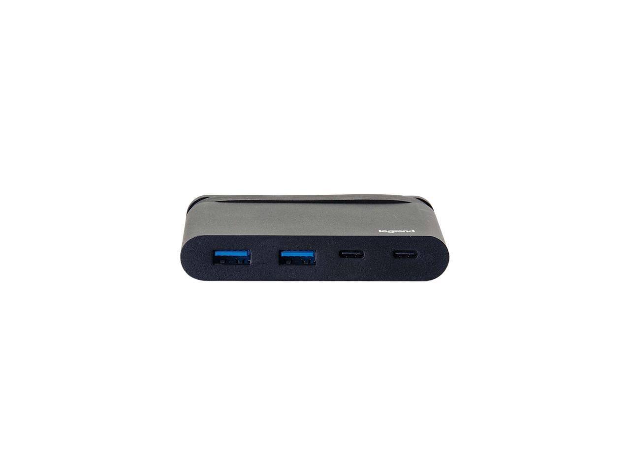 Alt View 3. Cables to Go - C2G 26914 USB-C Hub with USB-A, USB-C and Power Delivery, Black - Black.
