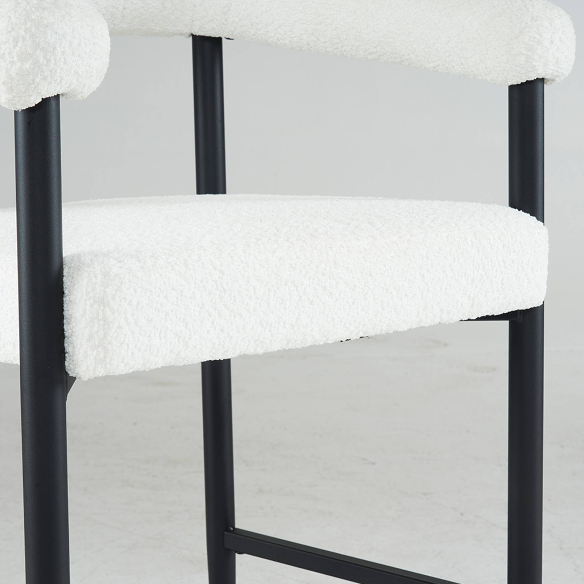 Alt View 8. GOODSILO - Modern Upholstered Counter Height Bar Stools Set of 2 with Metal Frame and Armrests for Kitchen Island Dining Room Cafe - White.