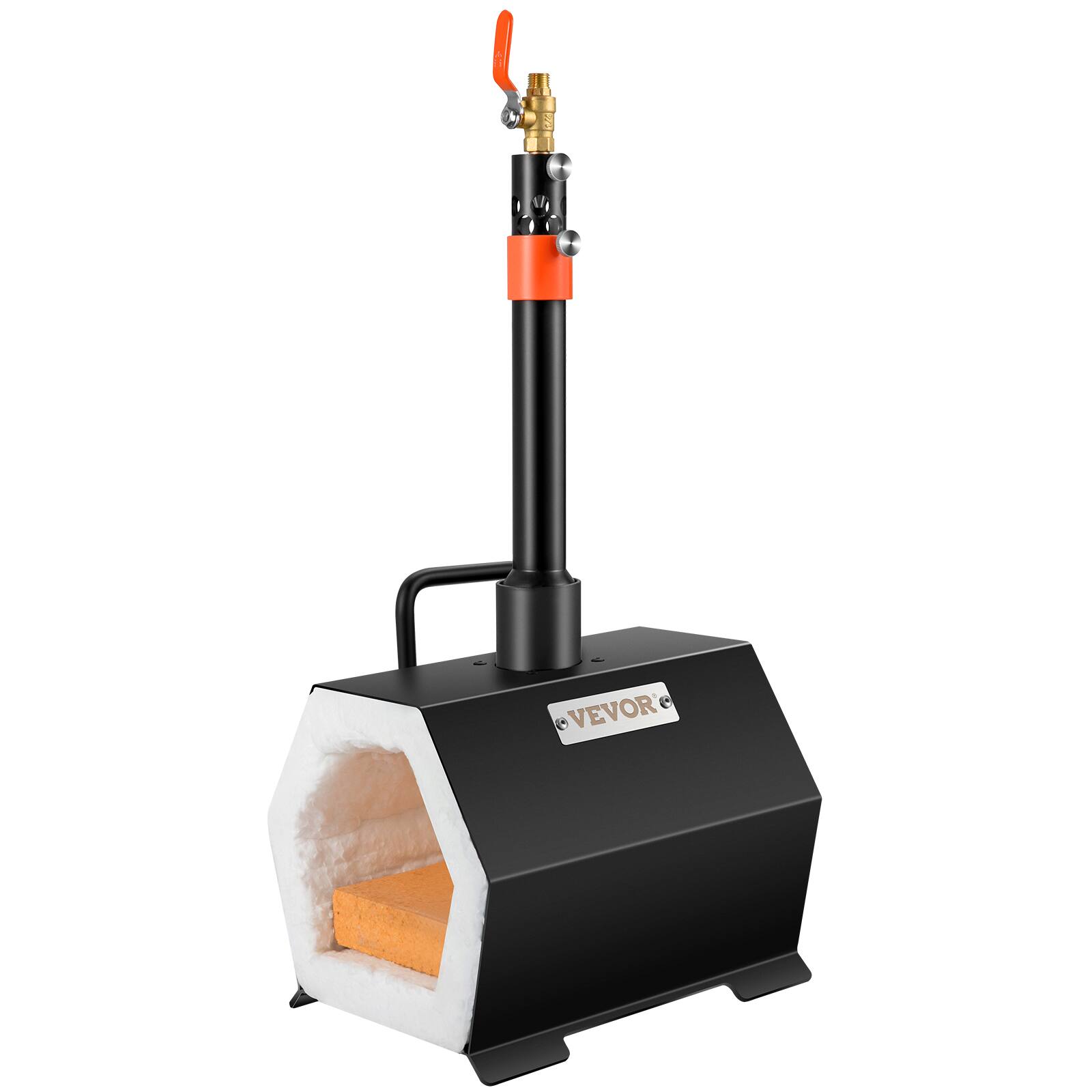 Alt View 5. VEVOR - Propane Forge Portable, Single Burner Tool and Knife Making, Large Capacity Blacksmith Farrier Forges - Black.
