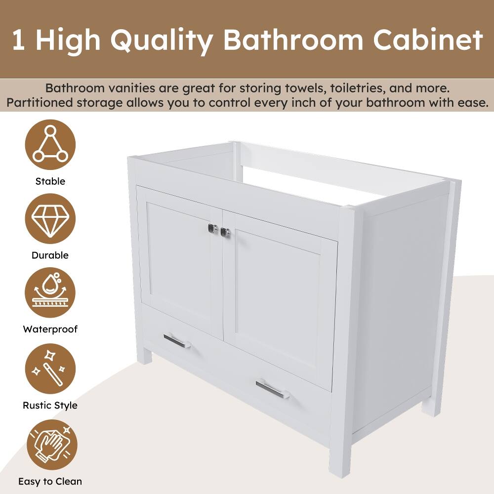 1 High Quality Bathroom Cabinet

Bathroom vanities are great for storing towels, toiletries, and more. Partitioned storage allows you to control every inch of your bathroom with ease.

- Stable
- Durable
- Waterproof
- Rustic Style
- Easy to Clean