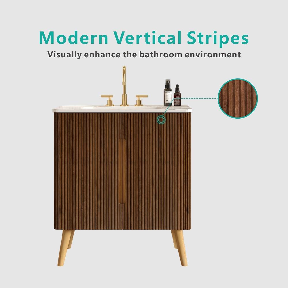 Modern Vertical Stripes  
Visually enhance the bathroom environment