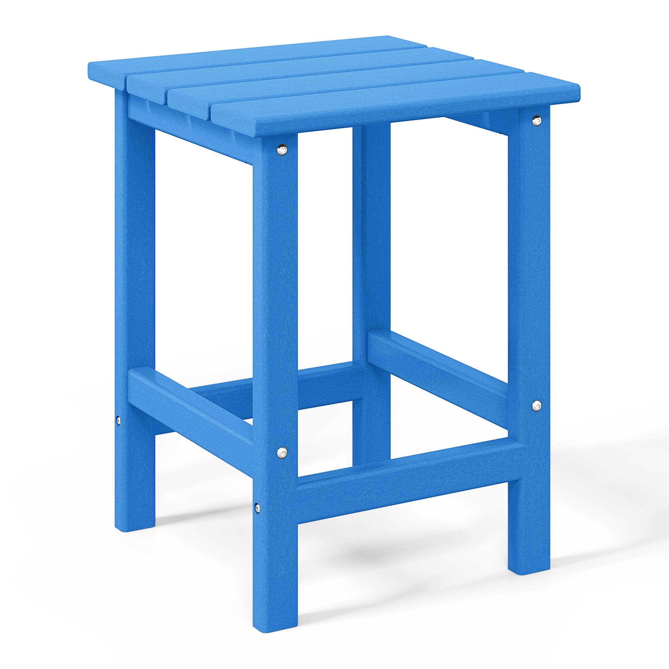 Left. WestinTrends - WestinTrends Malibu 14" square outdoor Side table for Adirondack chair - Pacific Blue.