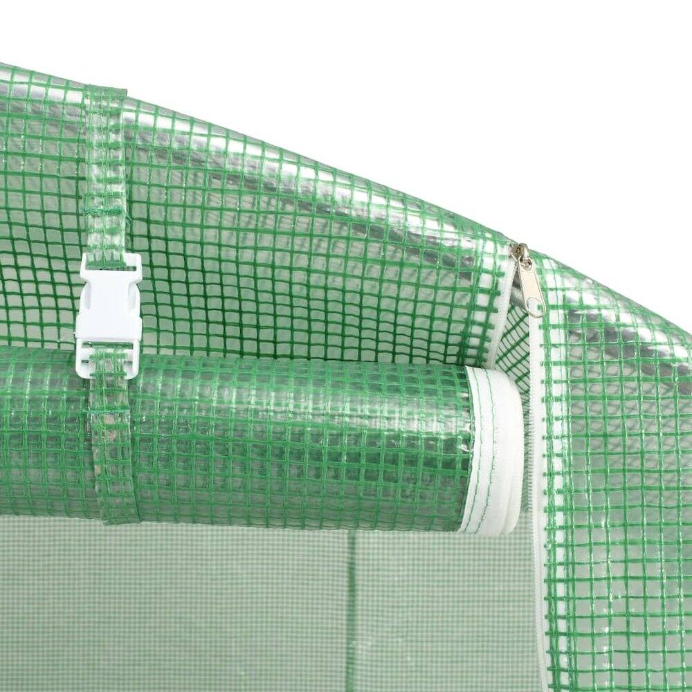 Alt View 6. vidaXL - vidaXL Greenhouse Green Galvanized steel, PE mesh fabric Medium - Green.