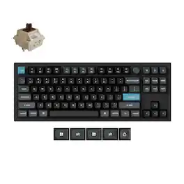 Keychron - Q3 Ultra 8K 80% Wireless RGB Keyboard with Silk POM Brown Switch, Knob and ZMK/Built-in AI Launcher - Black