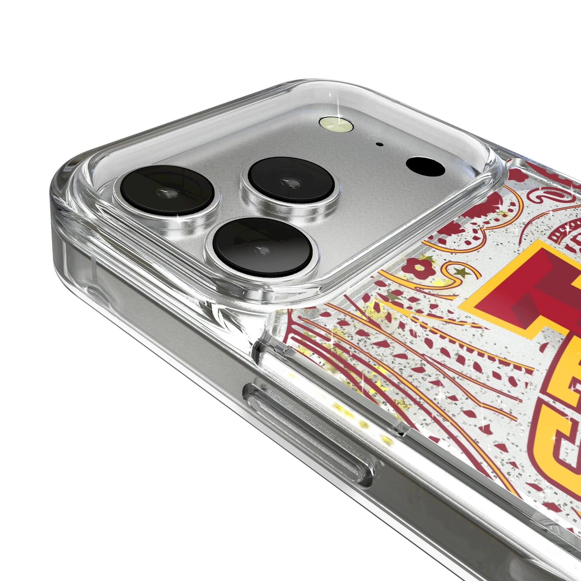 Alt View 2. Keyscaper - Iowa State Cyclones iPhone Glitter Paisley Design Case - 14 Pro - Multicolor.