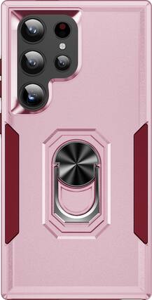 Front. SaharaCase - ArmorPro Kickstand Case for Samsung Galaxy S24 Ultra - Wild Pink.