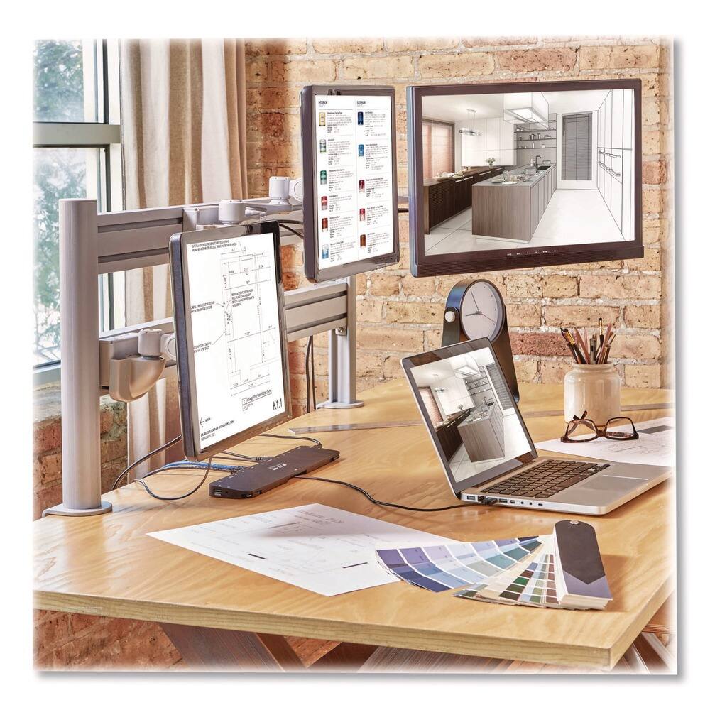 Back. Tripp Lite - DMSWKITTAA Slat Rail with Posts for Slat Wall System for 32" TVs 8.1w x 5.7d x 5.51h Silver Supports 33 lb - Silver.