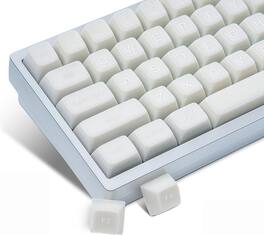 Womier - PBT Keycaps,Ceramic Jade keycaps SA Profile for 60% 65% 75% 100% TKL US Layout Mechanical Keyboard - White