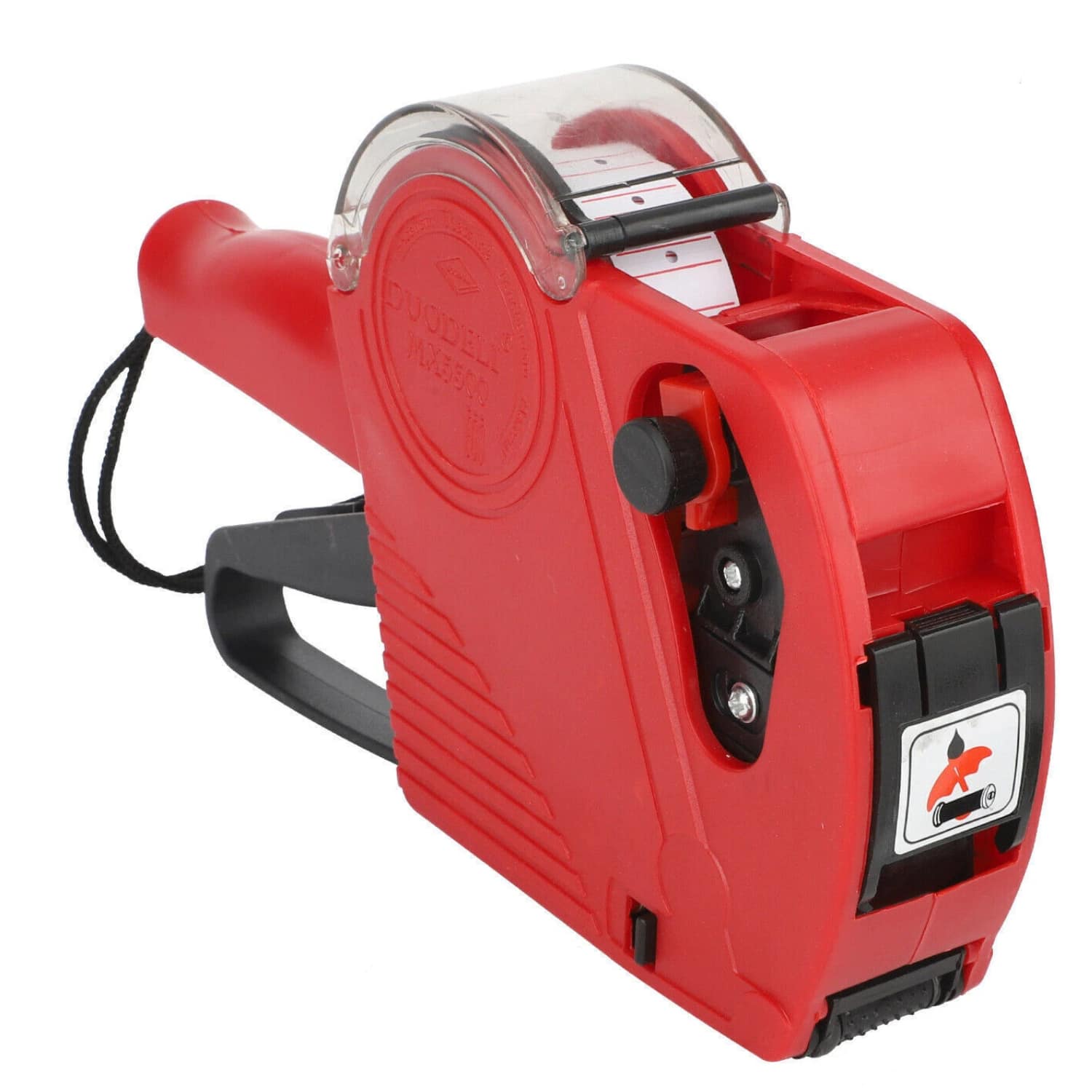 Home Collection - 8-Digit Price Tag Gun Marking Machine with Sticker Labels & Ink Roller - Red