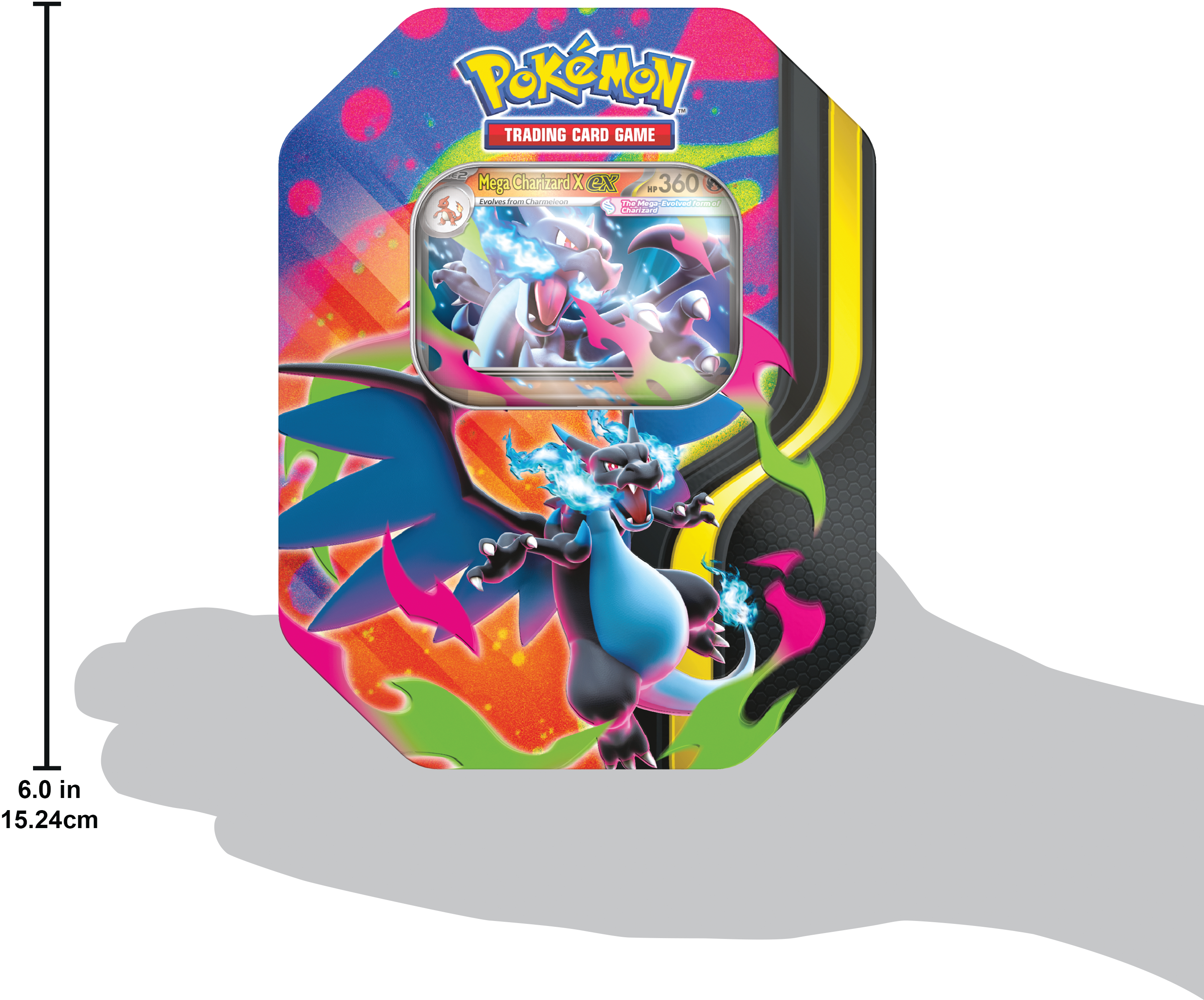 Pokémon Trading Card Game Mega Charizard X ex RP 360 Ceives Ta AAciind P POET. far Pedida C haTr 6.0 in 15.24cm