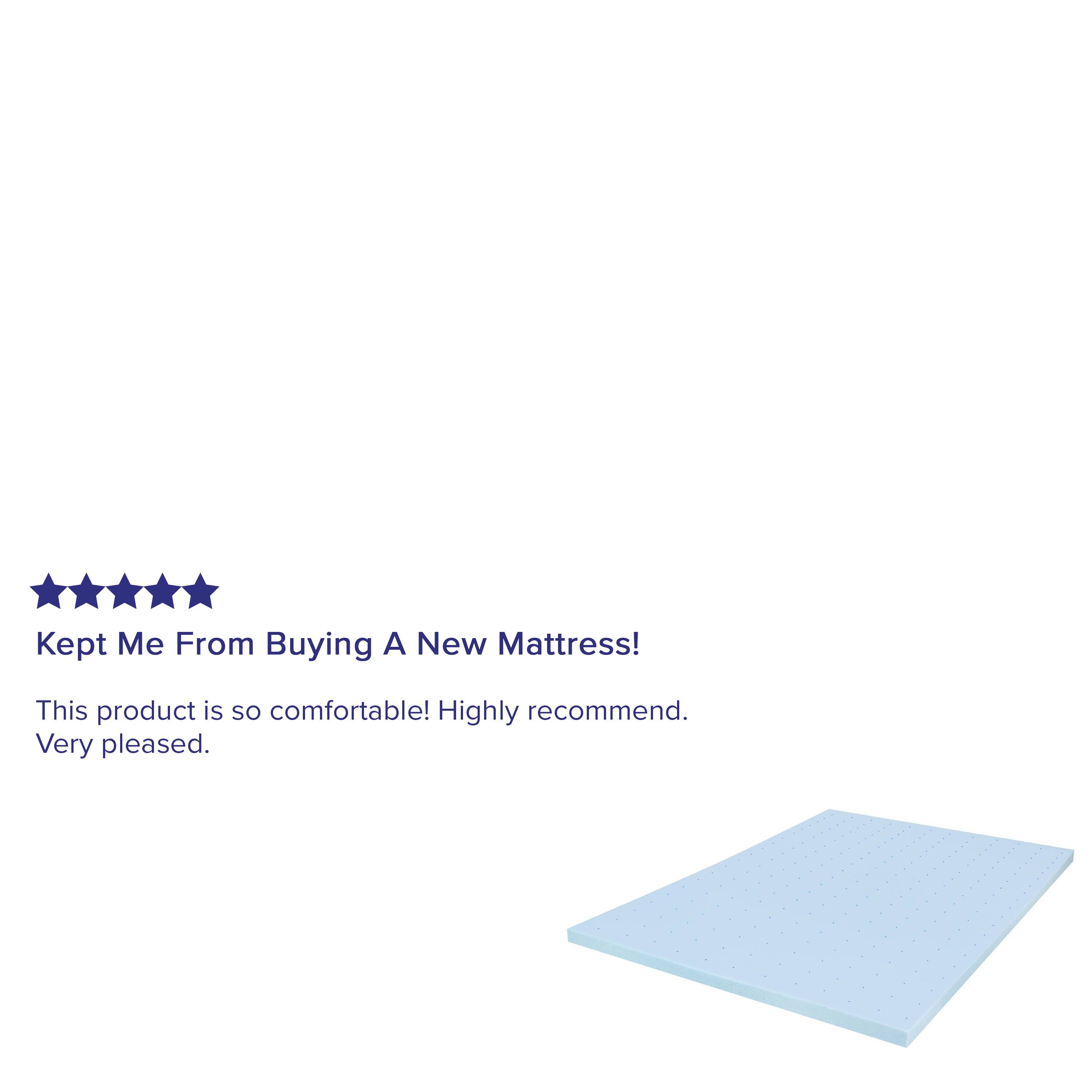 Kept Me From Buying A New Mattress!  
This product is so comfortable! Highly recommend. Very pleased.