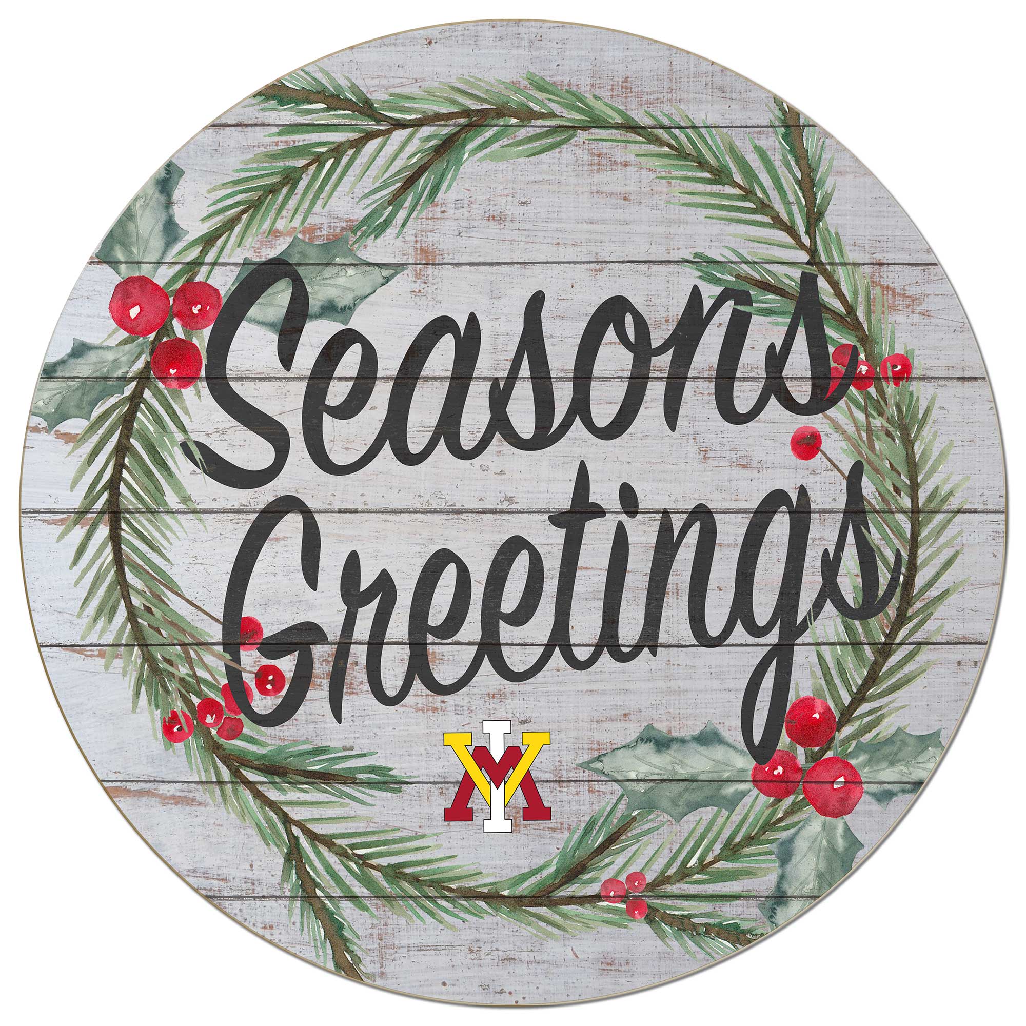Jardine - Virginia Military Institute Keydets 20'' x 20'' Season's Greetings Circle - White