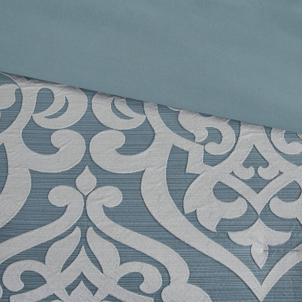 Alt View 5. Gracie Mills - Gracie Mills Pineda Luxurious 8-Piece Jacquard Comforter Set - Aqua/Silver.