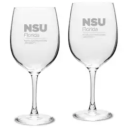 Jardine - Nova Southeastern Sharks 19oz. 2-Piece Traditional Robusto Red Wine Table Glass Set - Multicolor