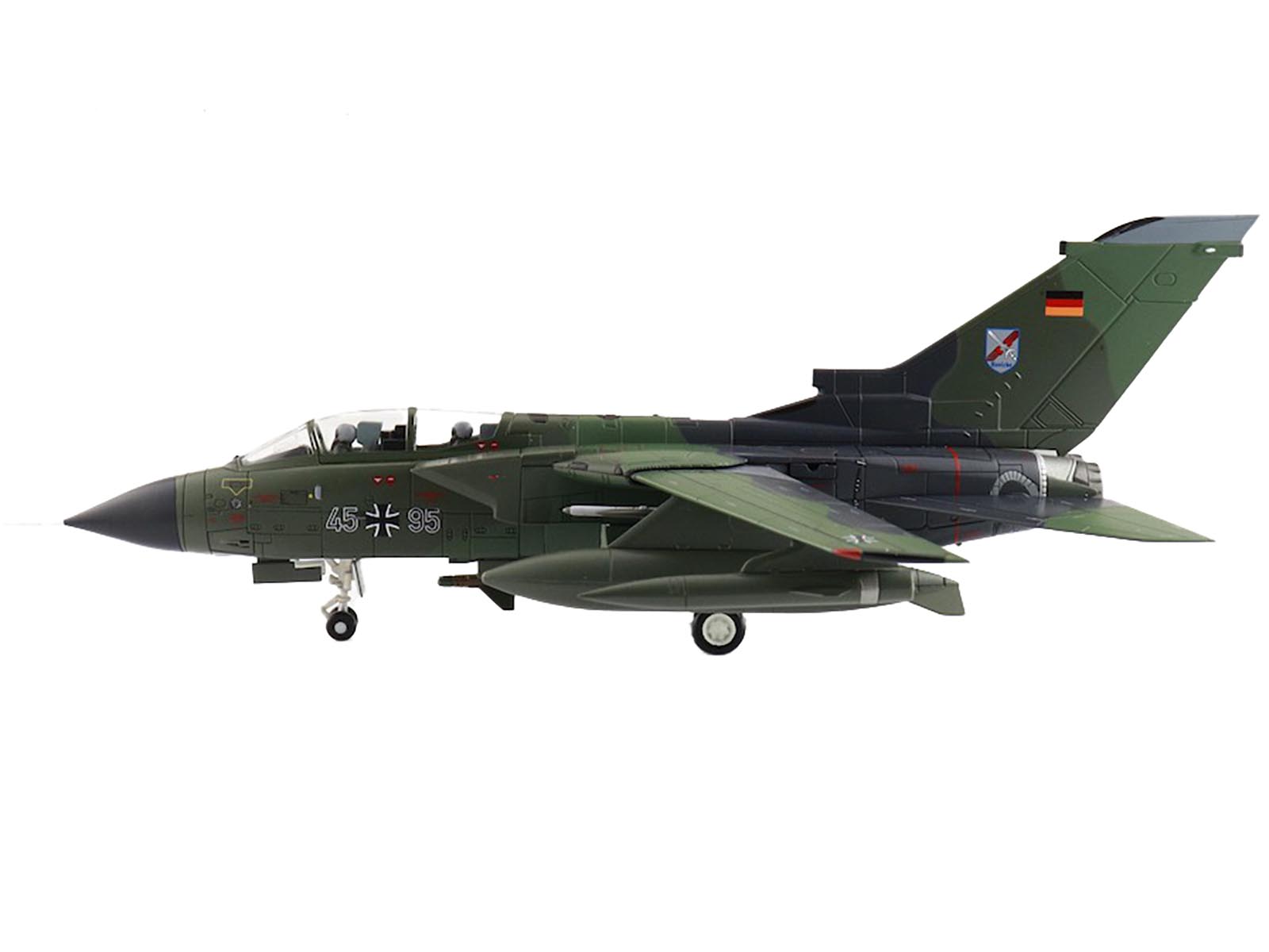 Angle. Hobby Master - Panavia Tornado IDS Norm 83B 45+95 JaBoG 31 Boelcke Norvenich Germany 2008 German Luftwaffe Air Power Series 1/72 - Green, Grey.