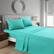 Front. MarCielo - Marcielo 4-Pieces Soft Striped Bed Sheets with 18 inches Deep Pocket - Aqua.
