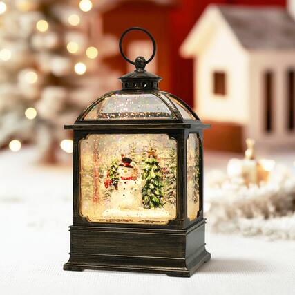 Front. Refined Abode Design - Christmas Snow Globe Lantern Snowmen usic Songs Timer Water Usb Operated Festival Decorations Gifts two - MULTI.