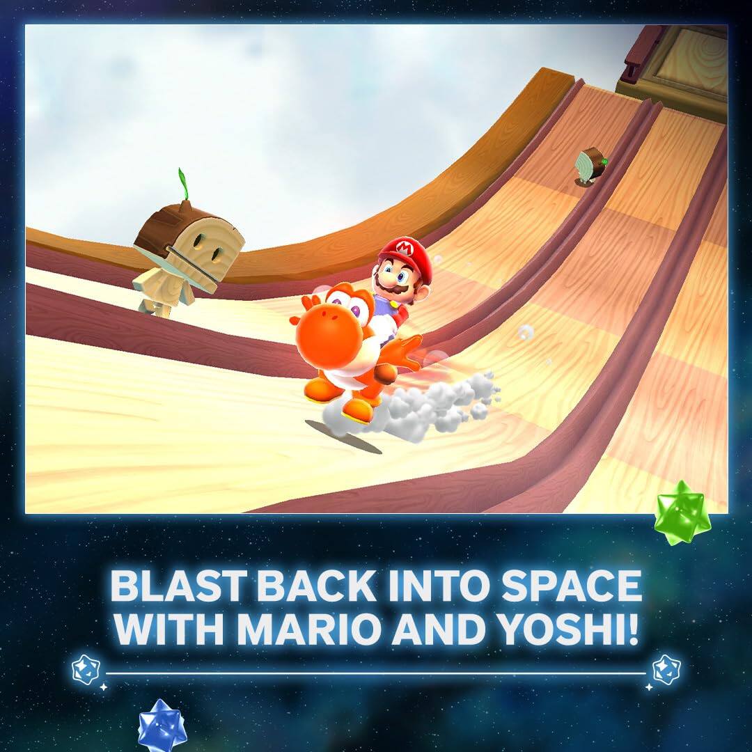 Blast back into space with Mario and Yoshi!