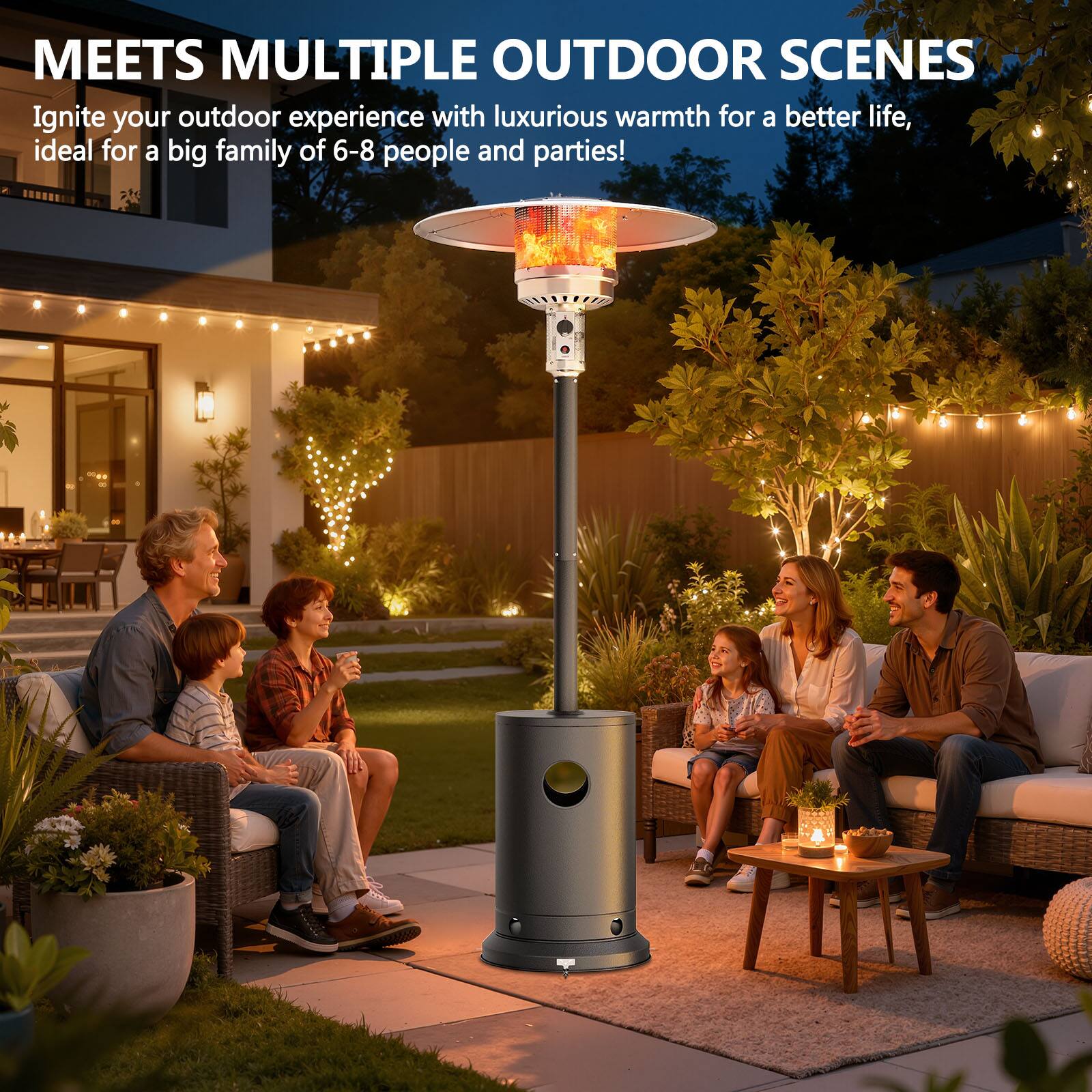 HUGROVE 50,000 BTU Patio Heater, Outdoor Patio Heater with Wheels ...
