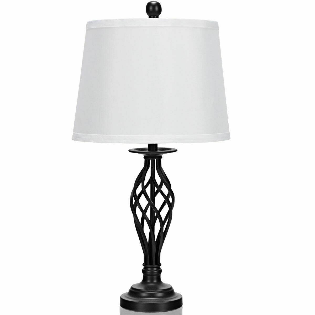Alt View 8. Ecooso - Table Lamp Set with Floor Lamp, 3-Piece Lighting Set with Fabric Shades for Living Room.