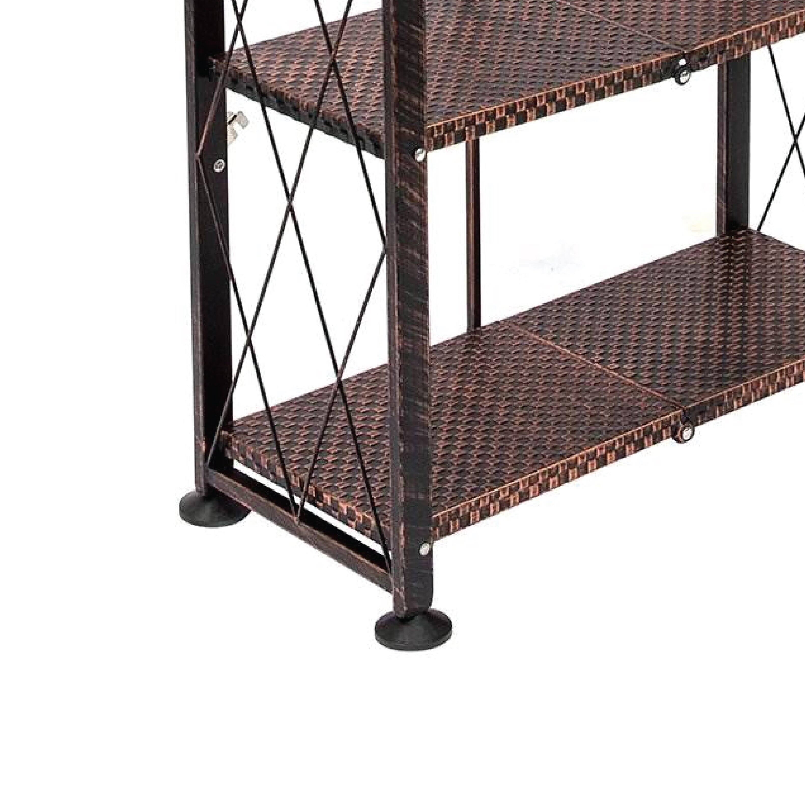 Alt View 8. Origami - Origami 6 Tier Classic Stamped Steel Bookcase Organizer Storage Rack, Bronze - Bronze.