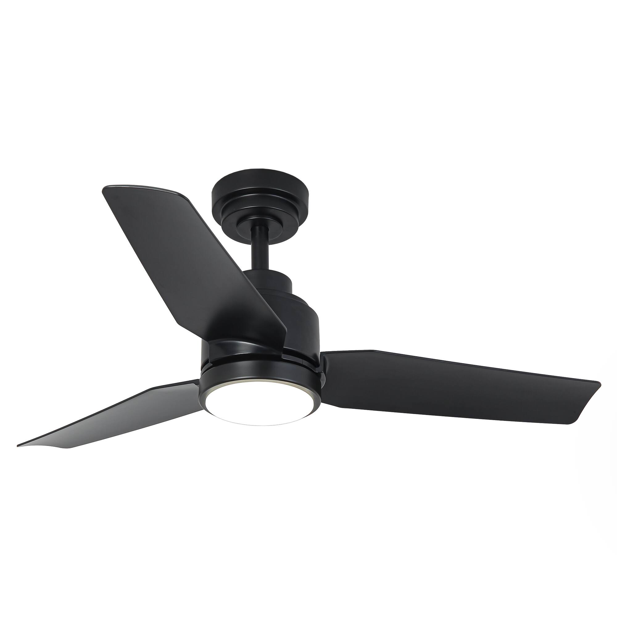 Alt View 9. Vaczon - 42" Industrial Black 3CCT Integrated LED Ceiling Fan with Remote and APP Control - Black.