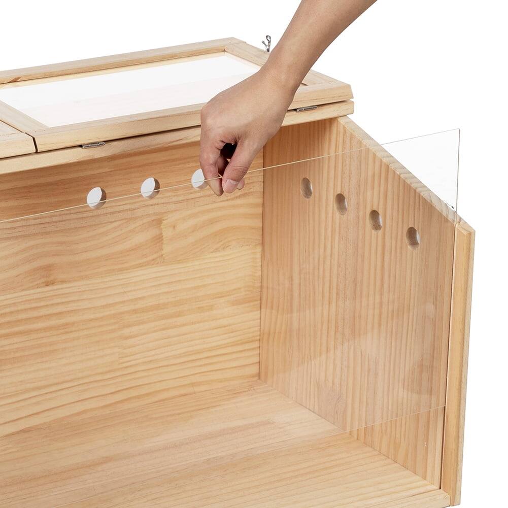 Alt View 5. Pefilos - 31" Wooden Hamster Cage for Small Animals House, Acrylic Hutch for Dwarf Hamster, Guinea Pig, Chinchilla.