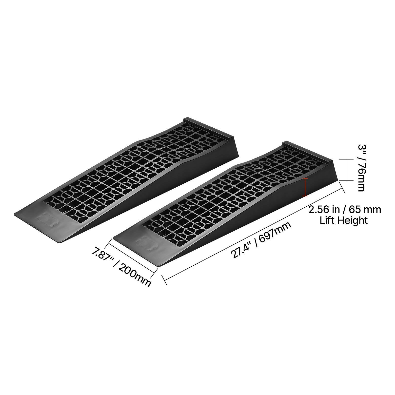 7.87" / 200mm  
3" / 76mm  
2.56 in / 65 mm Lift Height  
27.4" / 697mm