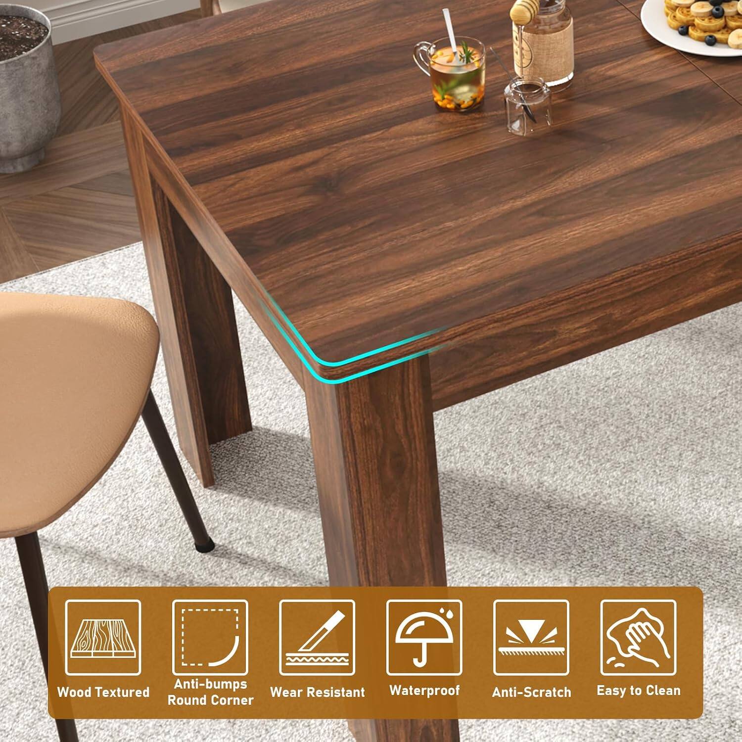 Anti-bumps Waterproof Easy to Clean Wood Textured Wear Resistant Anti-Scratch Round Corner