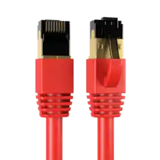Front. Cables Direct Online - Cat8 Ethernet Cable 5FT, 40Gbps High-Speed RJ45 Shielded Copper Cord for Router, PC & Gaming - Red.