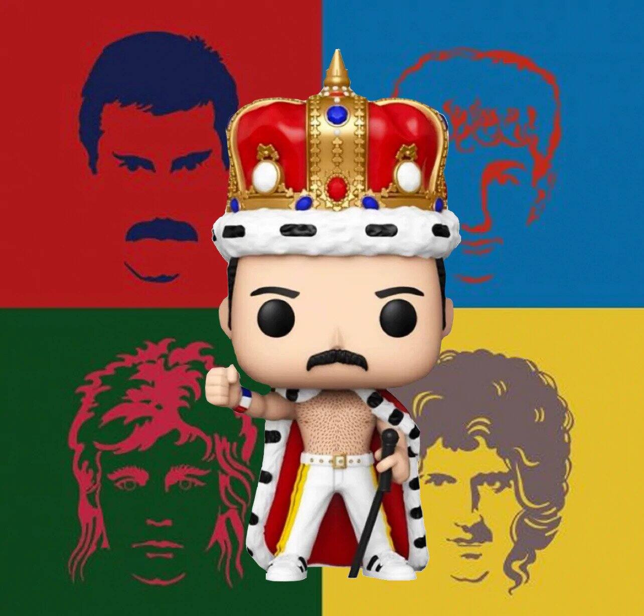 Left. Funko - Funko Pop! Queen: Freddie Mercury Crowned - Multicolor.