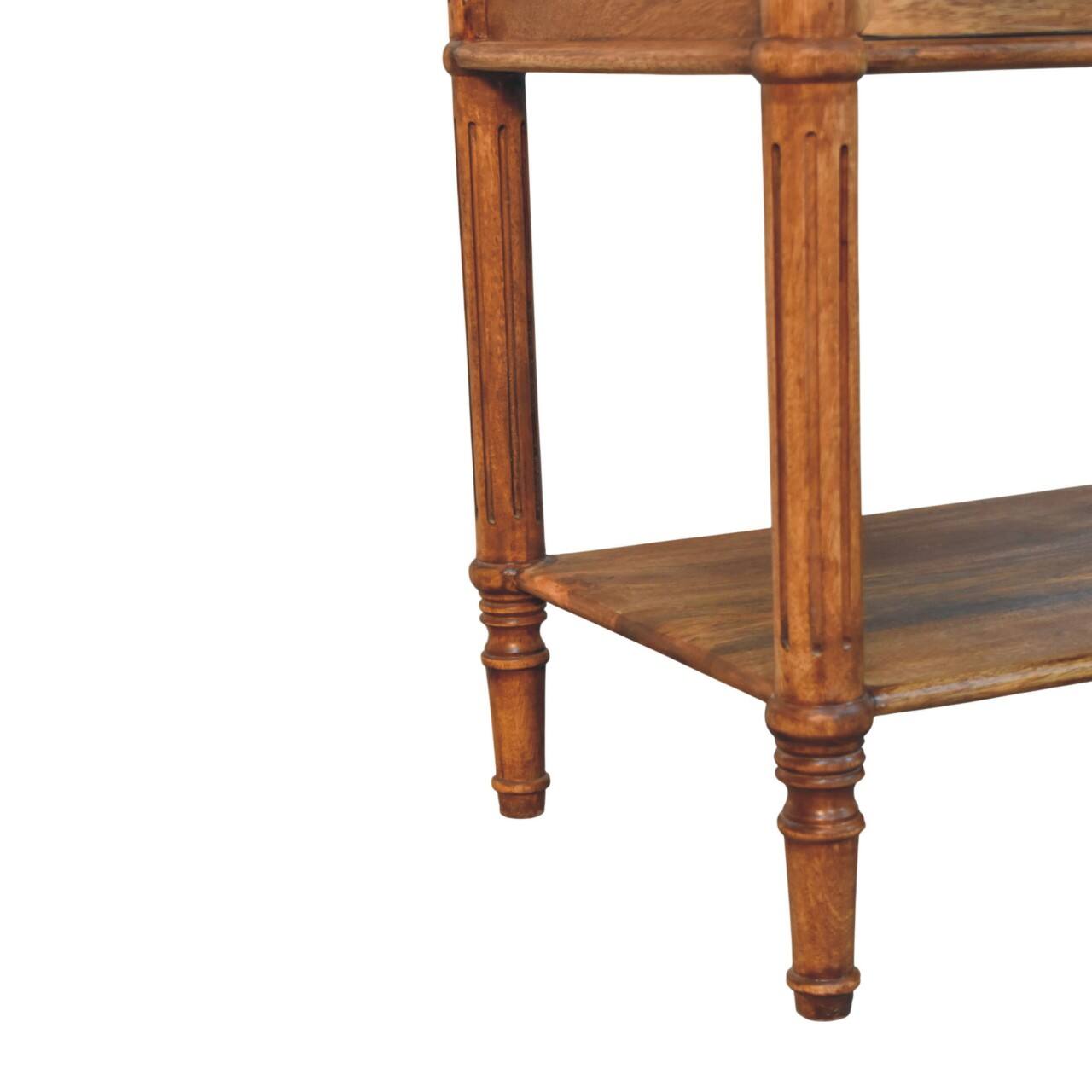 Alt View 4. Artisan Furniture - Artisan Furniture Solid Wood Heritage Column Side Table, 1 Drawer & 1 Open Slot, Brown - Brown.