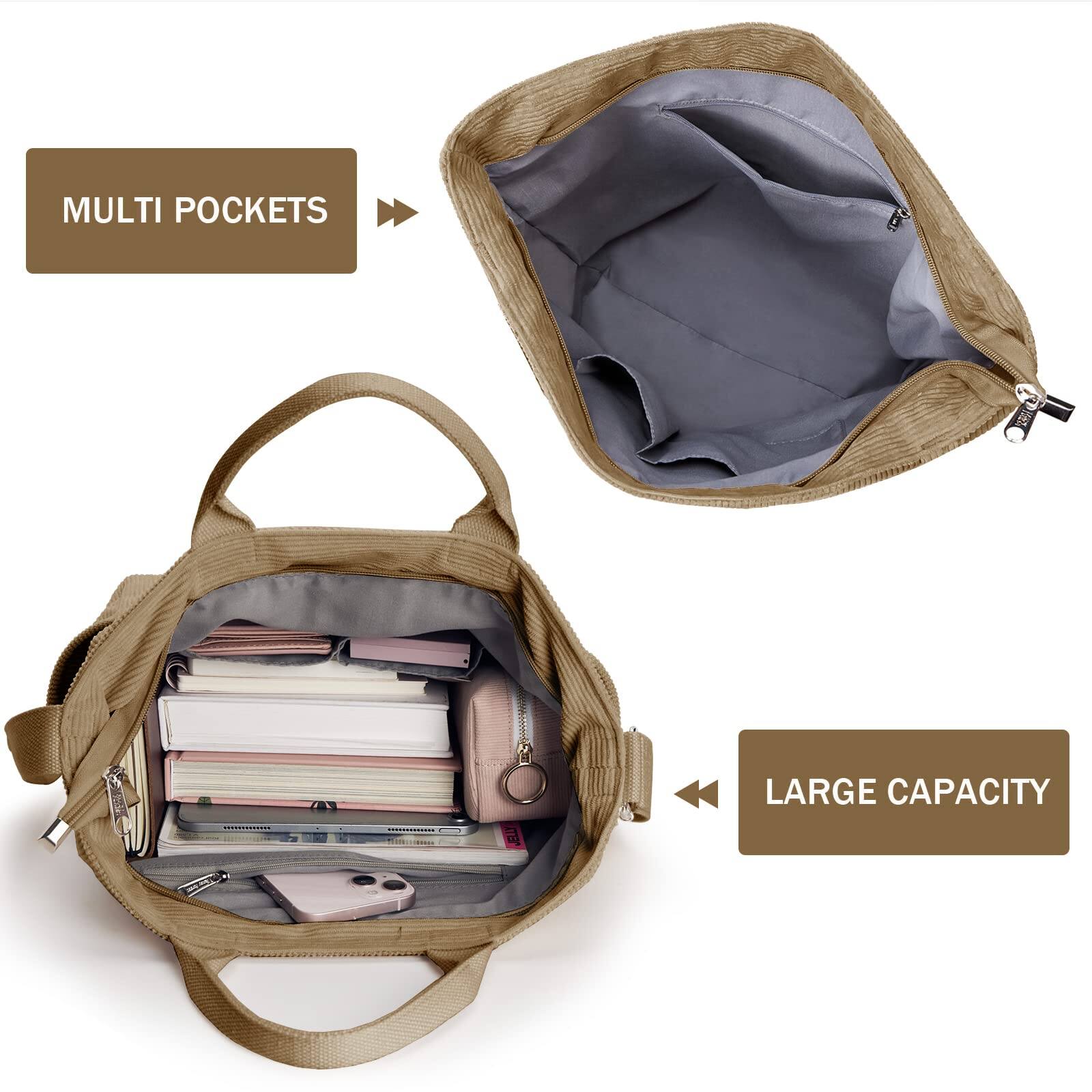 MULTI POCKETS  
LARGE CAPACITY