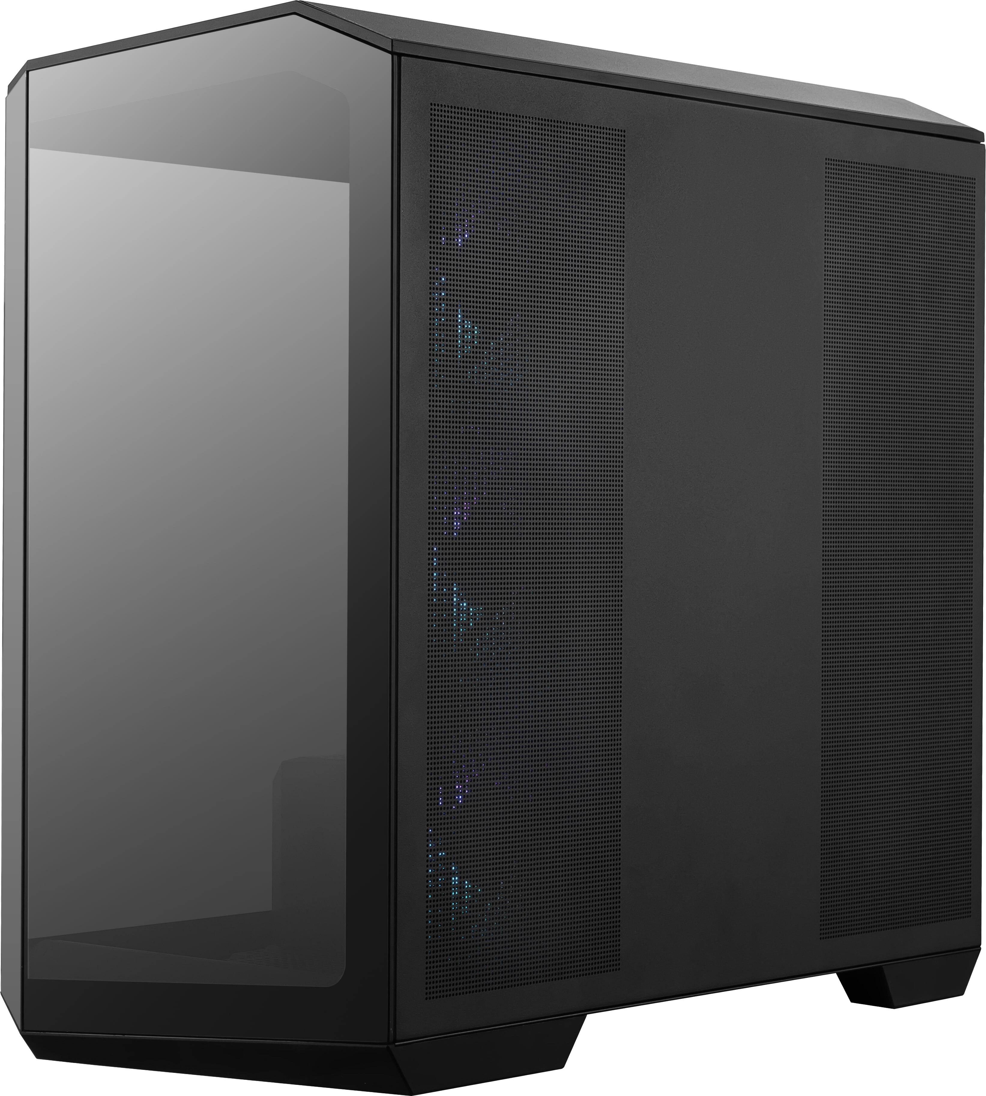 Left. MSI - MAG PANO 100R PZ ATX Mid-Tower PC Case - Black.