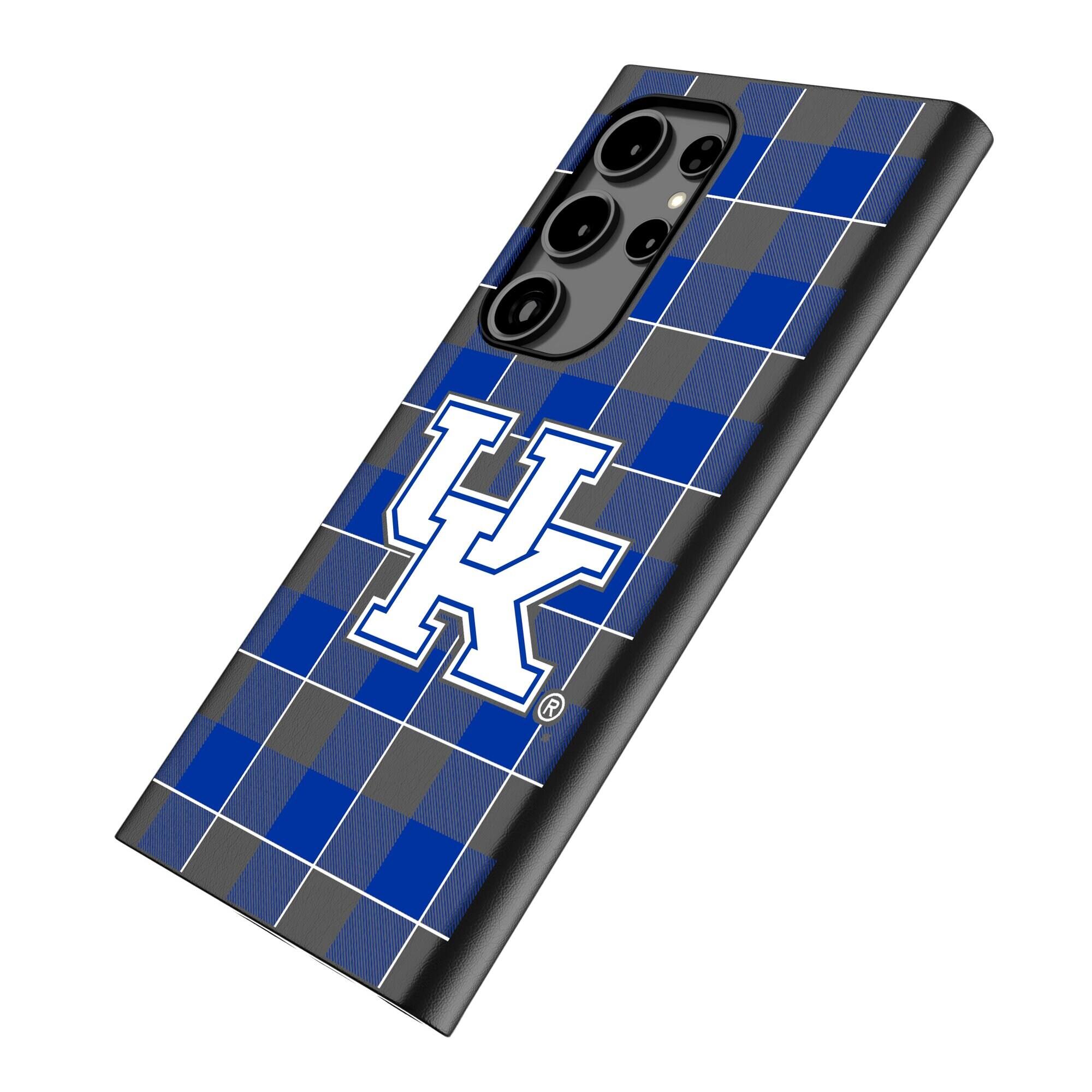 Alt View 1. Keyscaper - Kentucky Wildcats Plaid Galaxy Magnetic Bump Case - S24 - Black.