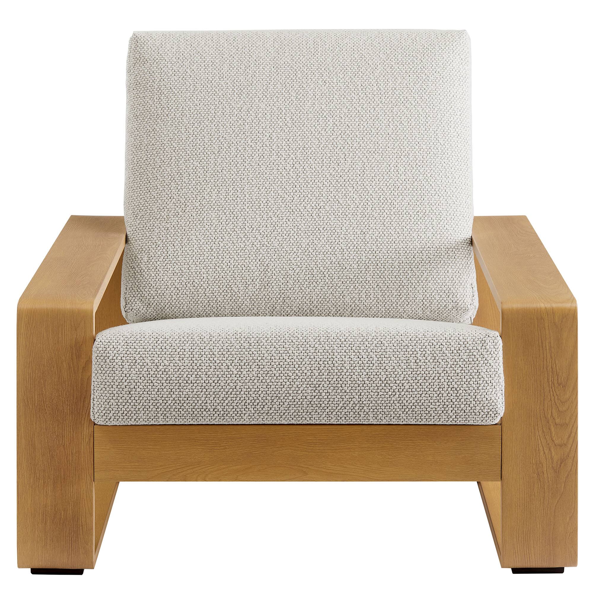 Alt View 5. Modway - Lirienne Outdoor Patio Aluminum Faux Wood Armchair by Modway - Ivory Natural.
