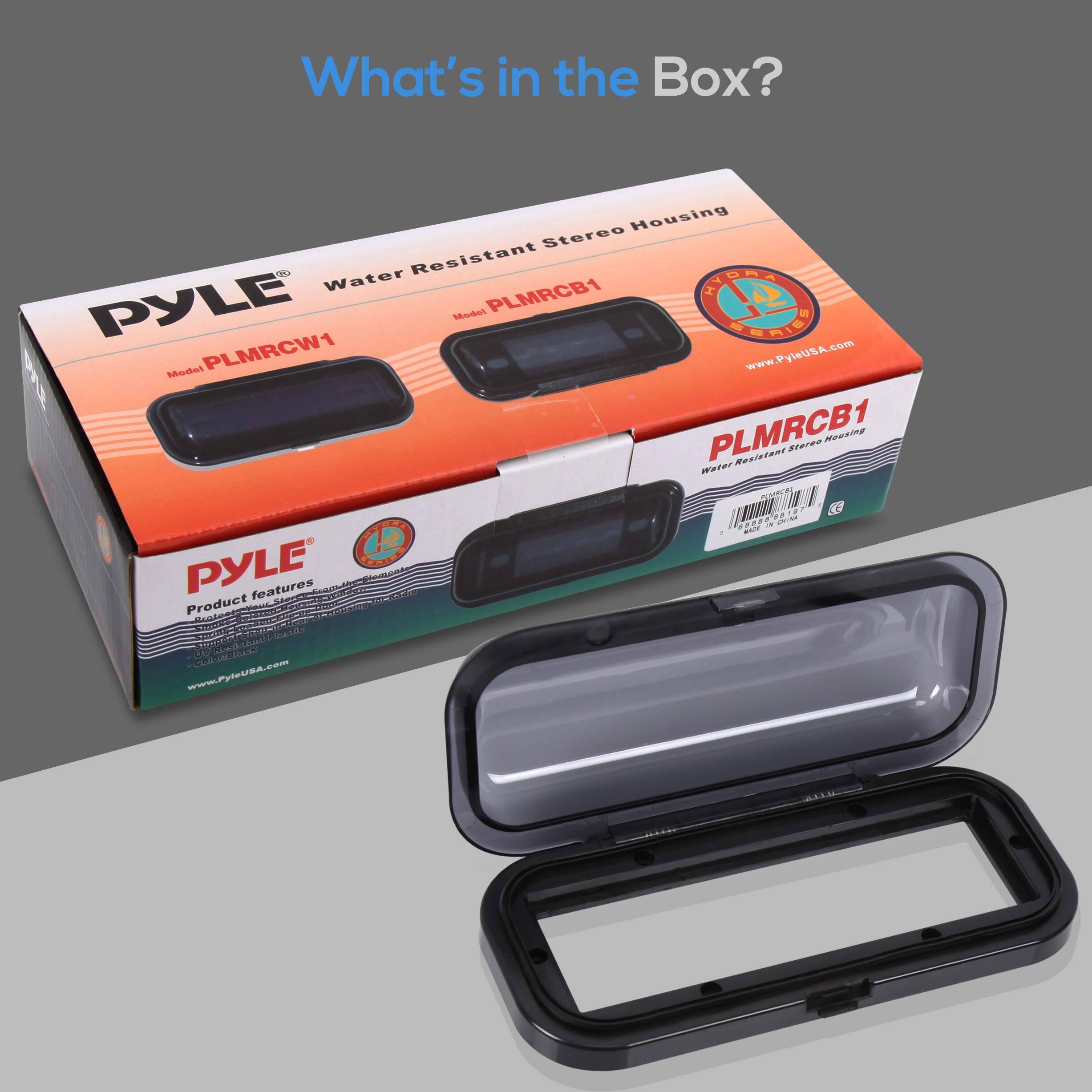 What's in the Box?  
Housing Stereo Resistant  
PYLE  
Model PLMRCB1  
Model PLMRCW1  
www.PyleUSA.com  

PYLE features  
Product HSR  
www.PyleUSA.com