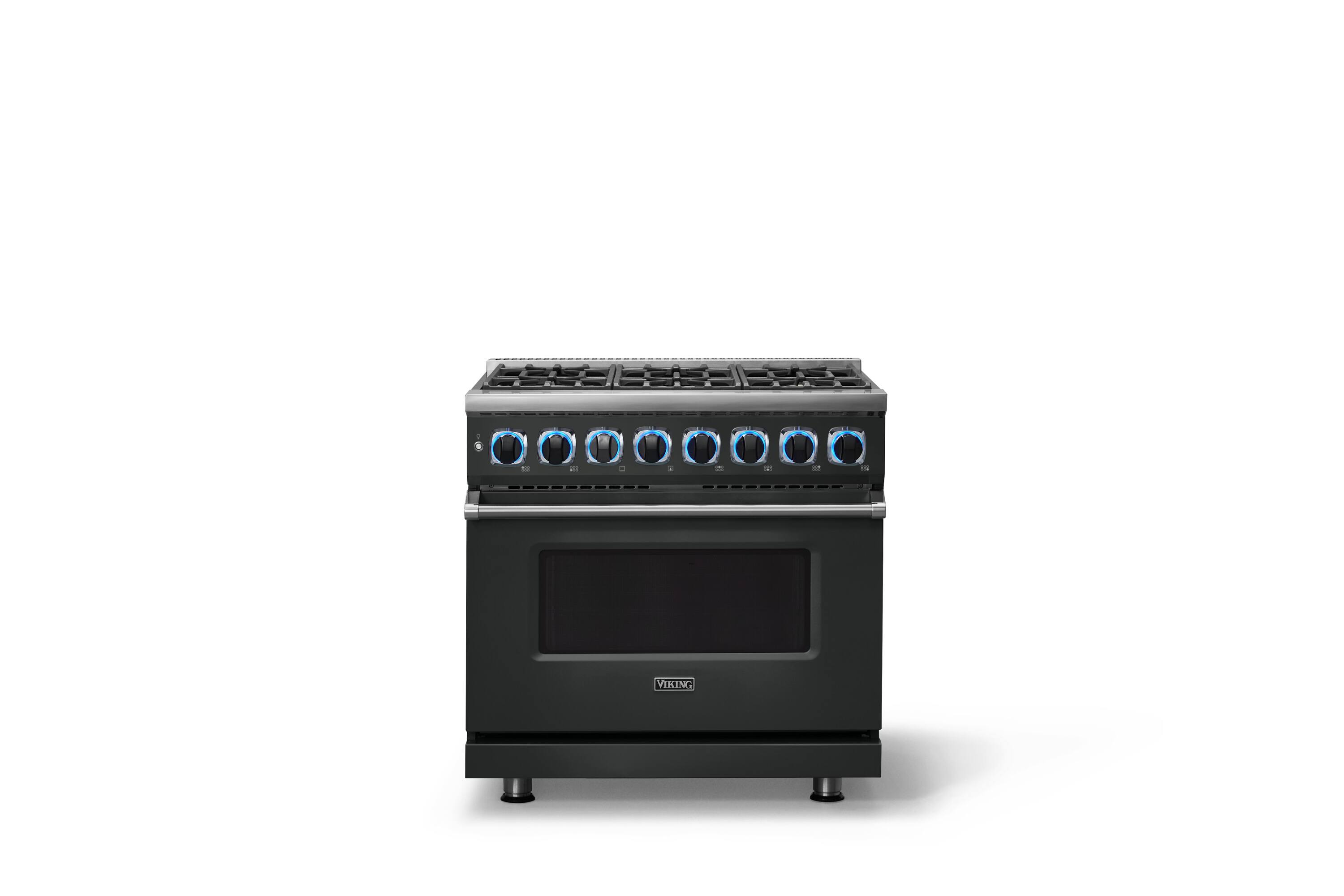 Alt View 4. Viking - 36 in. Wide 6 Burner Dual Fuel Sealed Burner Range-LP - Antique Bronze.