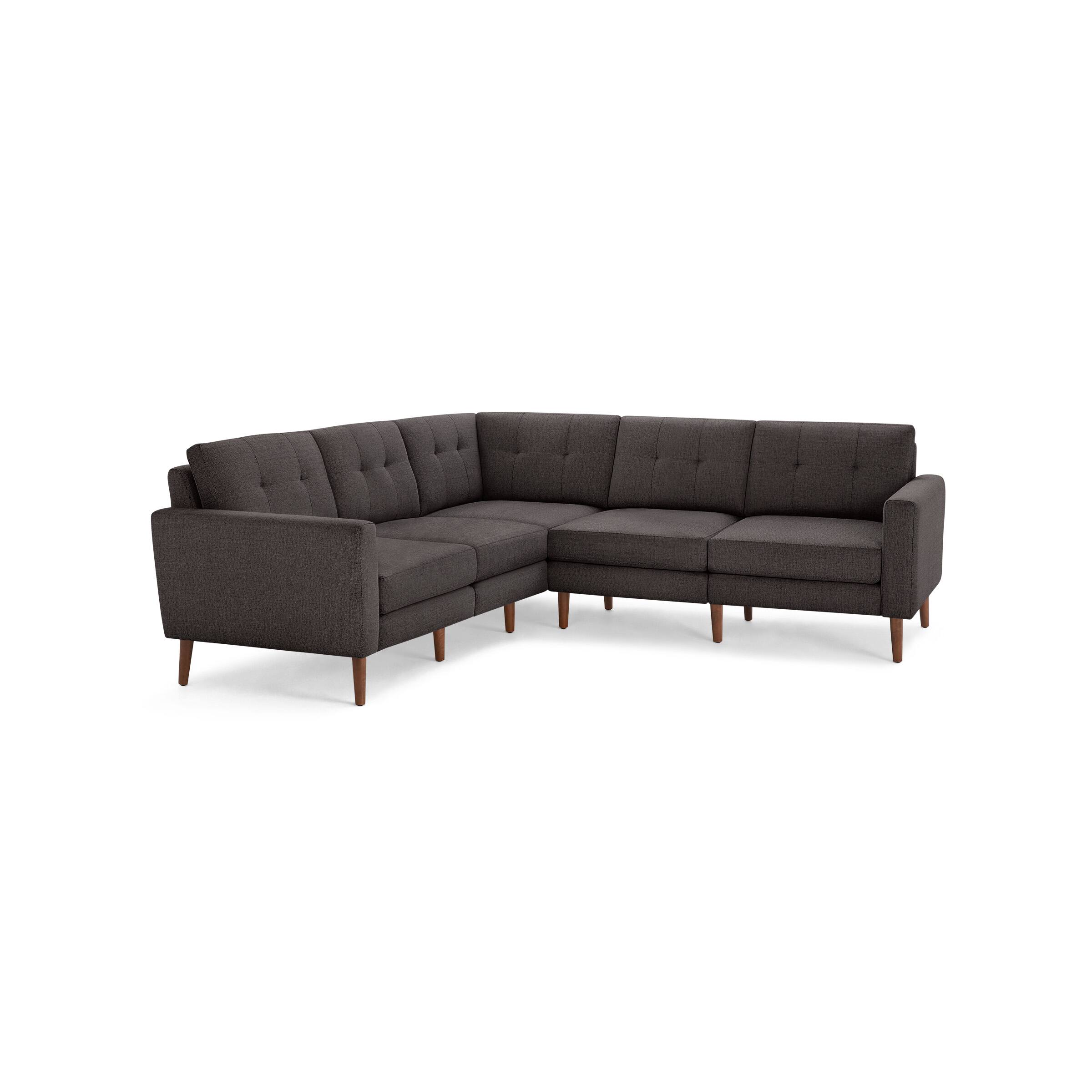 Front. Burrow - Mid-Century Nomad 5-Seat Corner Sectional - Charcoal.