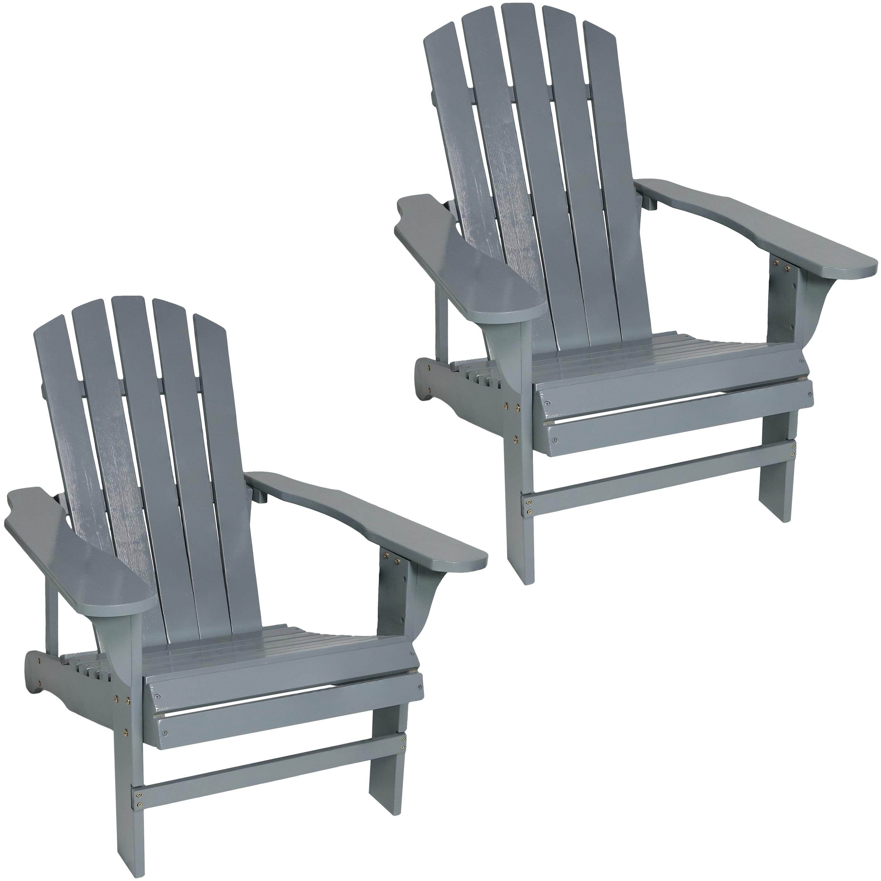 Sunnydaze - Coastal Bliss Fir Wood Adirondack Chair - Set of 2 - Gray